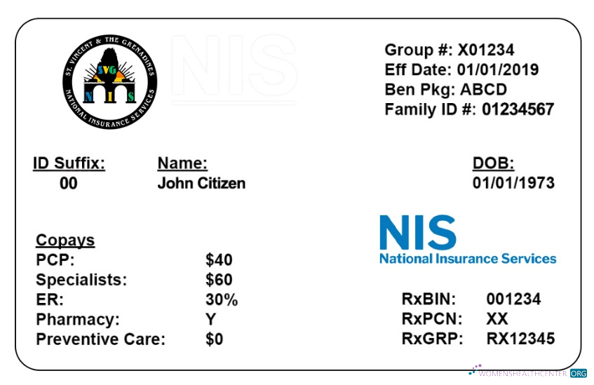 Download Saint Vincent and the Grenadines health insurance card Photoshop template